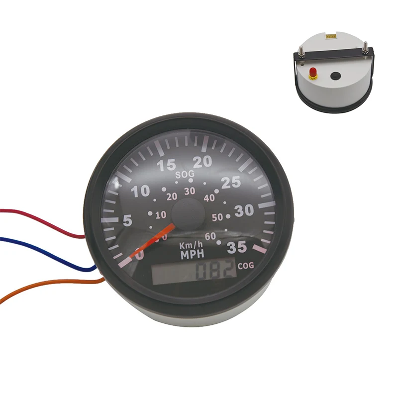 85mm Marine GPS Speedometer 9-32V Universal Tuning Auto Car Meter 0-35MPH Speed Gauge With Red Backlight ATV Tachometer GPS Spee