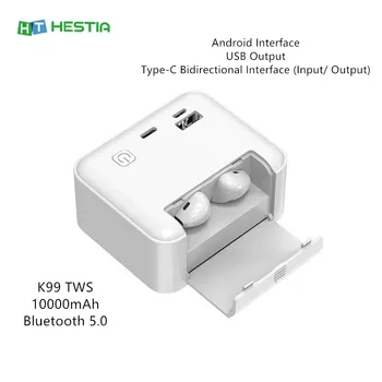 

i12 10000mAh TWS In-Ear Wireless Bluetooth Earphone Power Bank Android USB Type-C Phone Holder Earbuds Sport Smart Earpieces