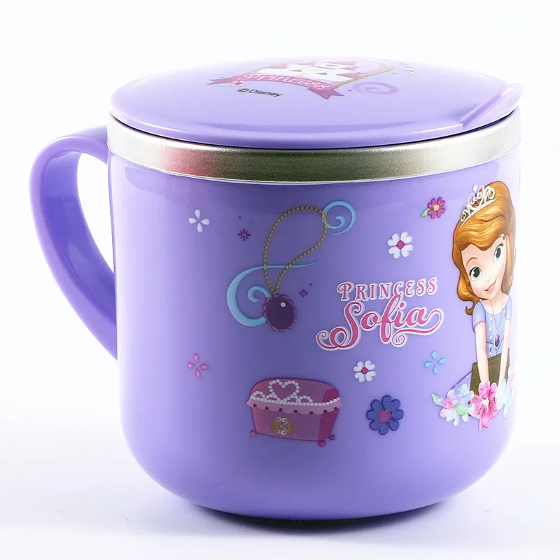 Copo de Leite dos Desenhos Copos de Água Canecas de Aço Disney Bebê Crianças Animados Criativo Beber Formação Aprender Drinkware Suco Copo Inoxidável 300 ml 8 High Quality Mamãe e Bebê