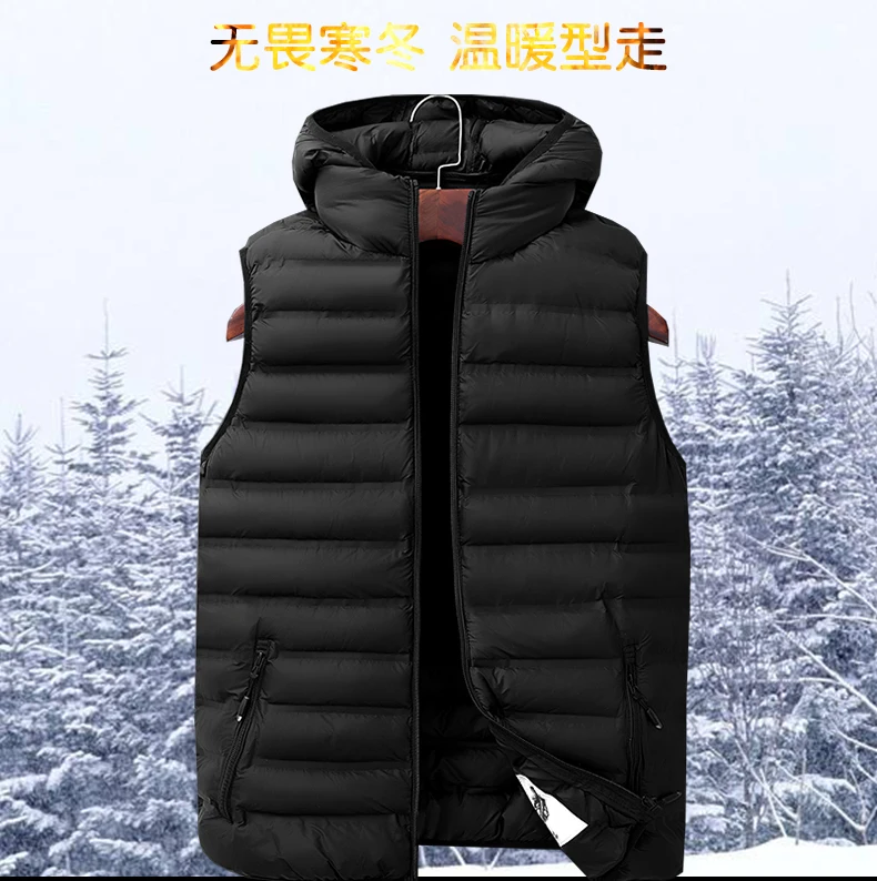 Большие размеры, L-7XL, мужские модные куртки без рукавов, мужская пуховая жилетка с хлопковой подкладкой, повседневный жилет, мужской халекос, подарок для отца, VT-257