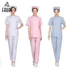 Медицинская Униформа с короткими рукавами медицинский халат летний медсестер доктор рубашка+ брюки наборы больничный салон красоты Рабочие Комбинезоны