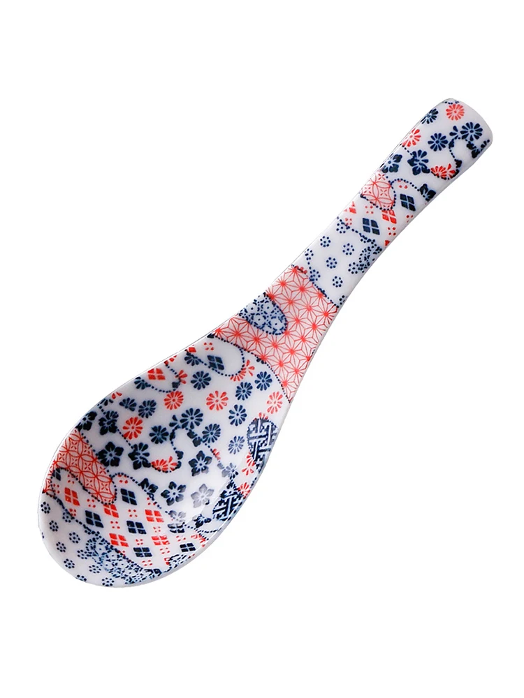 

1 PC Ceramic Spoon Stirring Japanese High Grade Made in Japan Flower Patterned