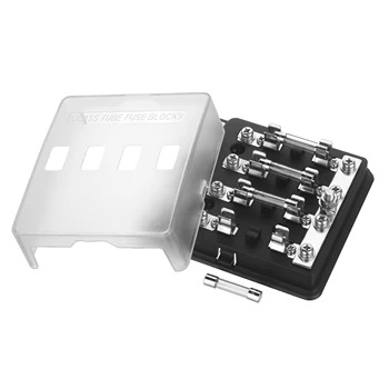 

Jtron car fuse box 4way/8way glass tube fuse blocks DC12-32V 100A fuse holder for marine, RV, bus, yacht