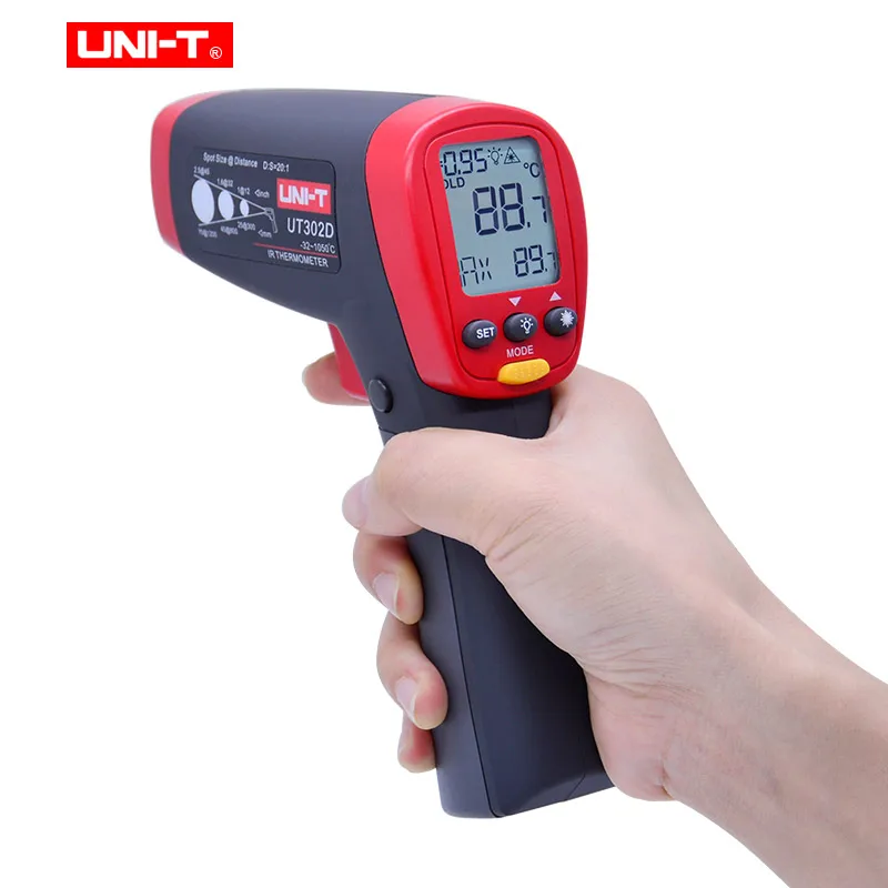 Uni-t UT303A UT303C UT303D Бесконтактный цифровой термометр инфракрасный лазерный термометр-пистолет тестер с ЖК-дисплеем