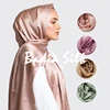 95*180cm One Piece Solid Plain Shinny Scarf Oversize Islam Shawl Head Wraps Soft Long Muslim Silk Linen Shimmer Hijabs 1