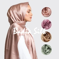 95*180cm One Piece Solid Plain Shinny Scarf Oversize Islam Shawl Head Wraps Soft Long Muslim Silk Linen Shimmer Hijabs 1