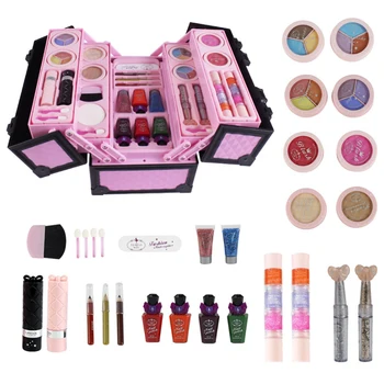 

Rowsfire Children Make-Up Pretend Play Toys Little Princess Set Case Cosmetic Makeup Kit - LLiza