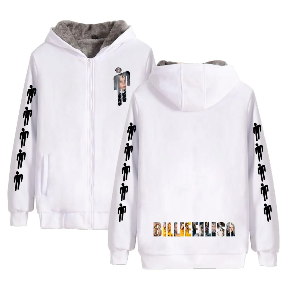 Billie Eilish модные популярные трендовые уличные новые флисовые толстовки для мужчин и женщин с молнией пуловер с капюшоном розовые толстовки