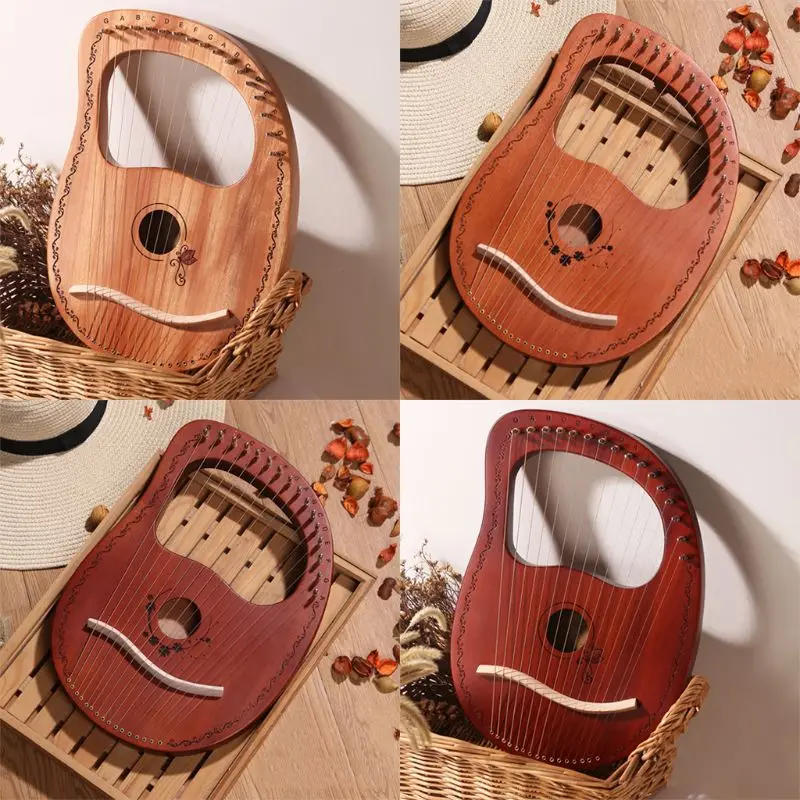

Portable Wooden Lyre Harp 16 String Notes Harp Stringed Musical Instrument Kit Q6PB