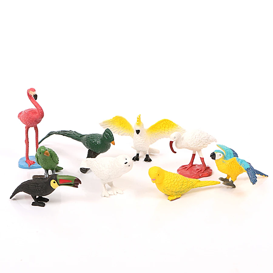 

Animal Bird Toys Plastic Model Bird Figures Toy 10 Pieces Multi-Color home decor Decoration figurine Gift For Kids
