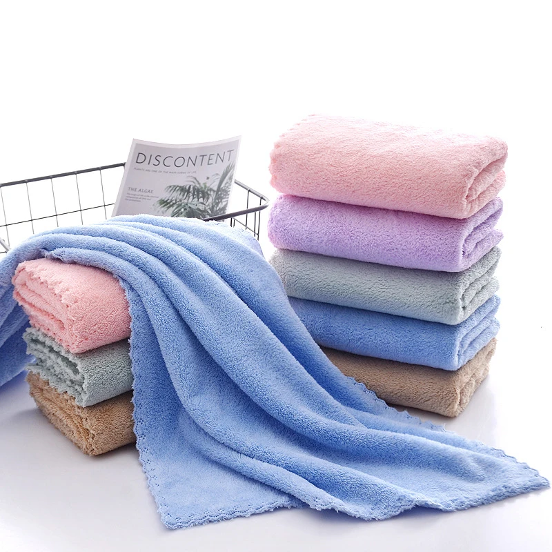 Absorbent Large Towel Bath Thick Comfortable Beach Coral Fleece