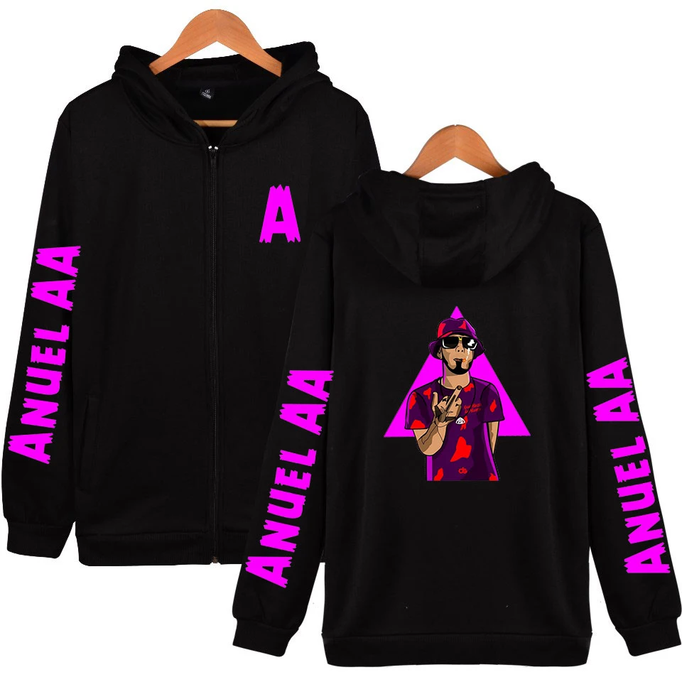 Anuel AA, хип-хоп, настоящий хаста Ла Муэрте, толстовки на молнии, толстовка, модная толстовка с капюшоном, пуловер, мужские/женские толстовки на молнии, толстовка