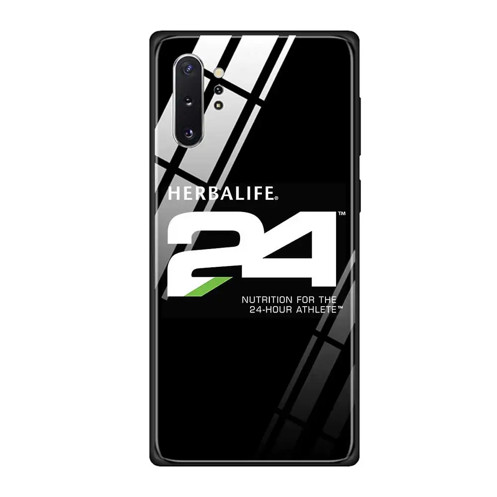 Чехол-накладка из закаленного стекла для телефона Samsung Galaxy S10 S10E S9 S8 Note 9 10 105G Plus A50 A30 TPU Мягкий край чехол Herbalife - Цвет: T14