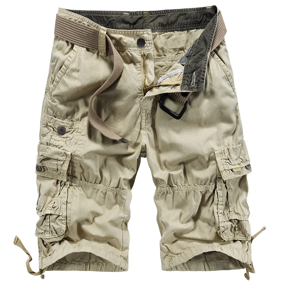 2020 Summer Men s Baggy Multi Pocket Military Cargo Shorts Male Cotton 
