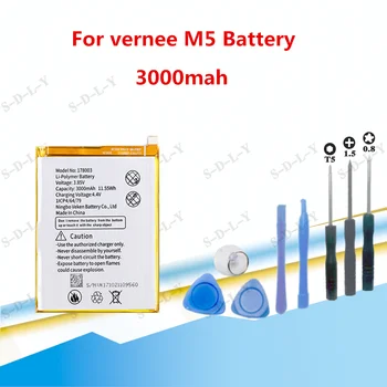 

High capacity For Vernee M5 Replacement 3000mAh Battery For Vernee M5 Bateria Batterie Cell Mobile Phone Batteries +Tools