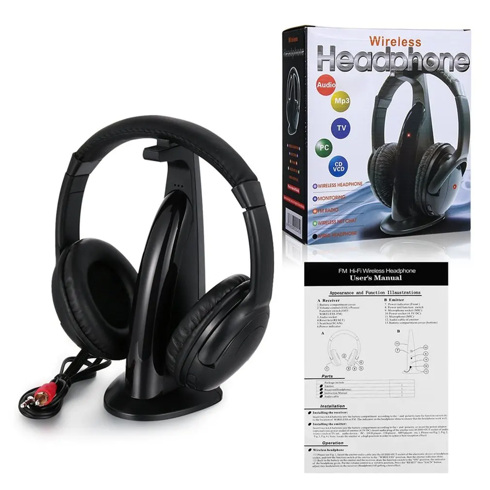 5 в 1 Беспроводные наушники для MP3 MP4 PC tv CD гарнитура наушники