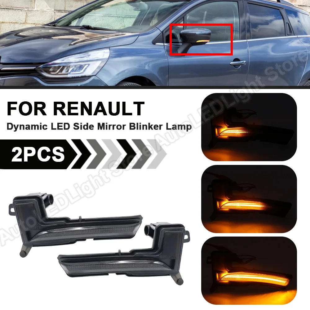 US $59.98 For Renault Clio 4 IV Mk4 Phase 2 2016 2017 2018 2019 2020 2021 Dynamic LED Side Mirror Blinker Flowing Turn Signal Light Lamp