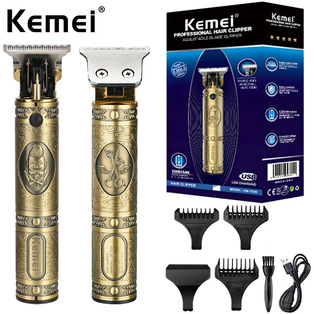Электрическая машинка для стрижки волос Kemei-700H Pro Li профессиональный триммер 0 мм