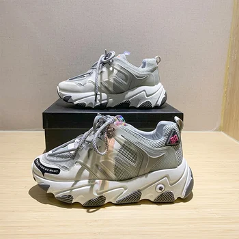 

Woman Sneakers Vulcanized Women Classic Lace Up Shoes 2020 Women's Comfort Female Mesh Flat Platform Ladies Casual Footwear