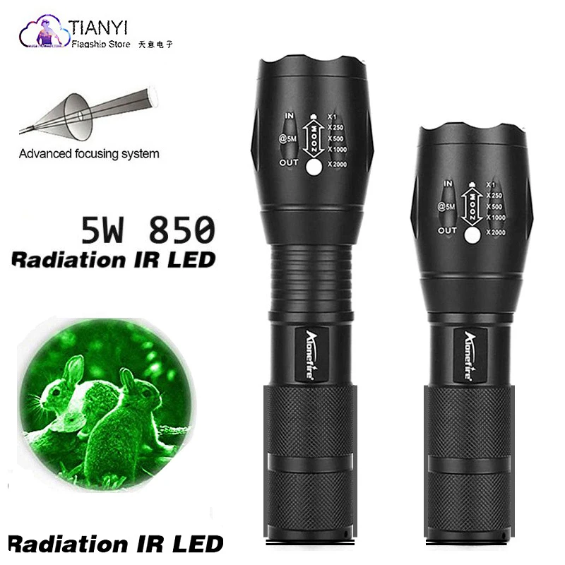 Infrared Night Vision Device Fill Light Flashlight Variable Focal