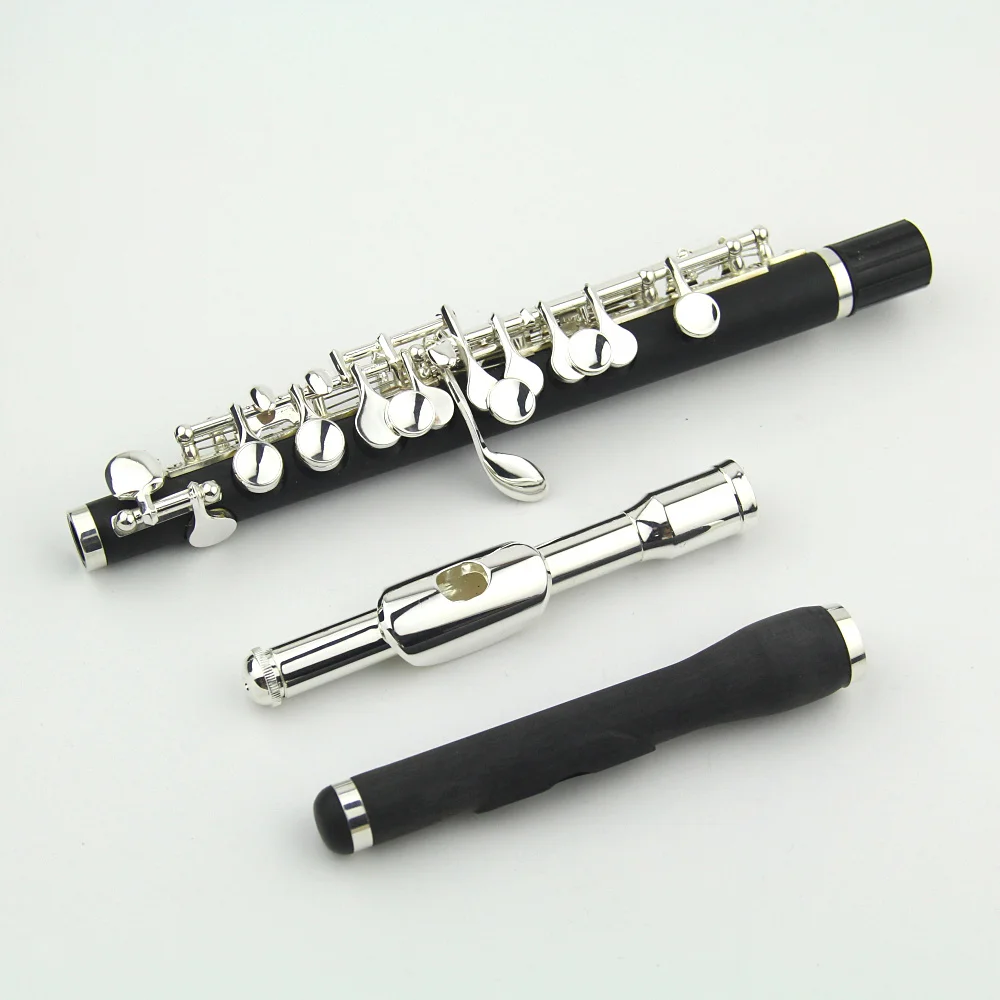 Piccolo Flute Silver Plated Keys Piccolo instruments with Wood Case Wind Musical instruments composite woodpipe body