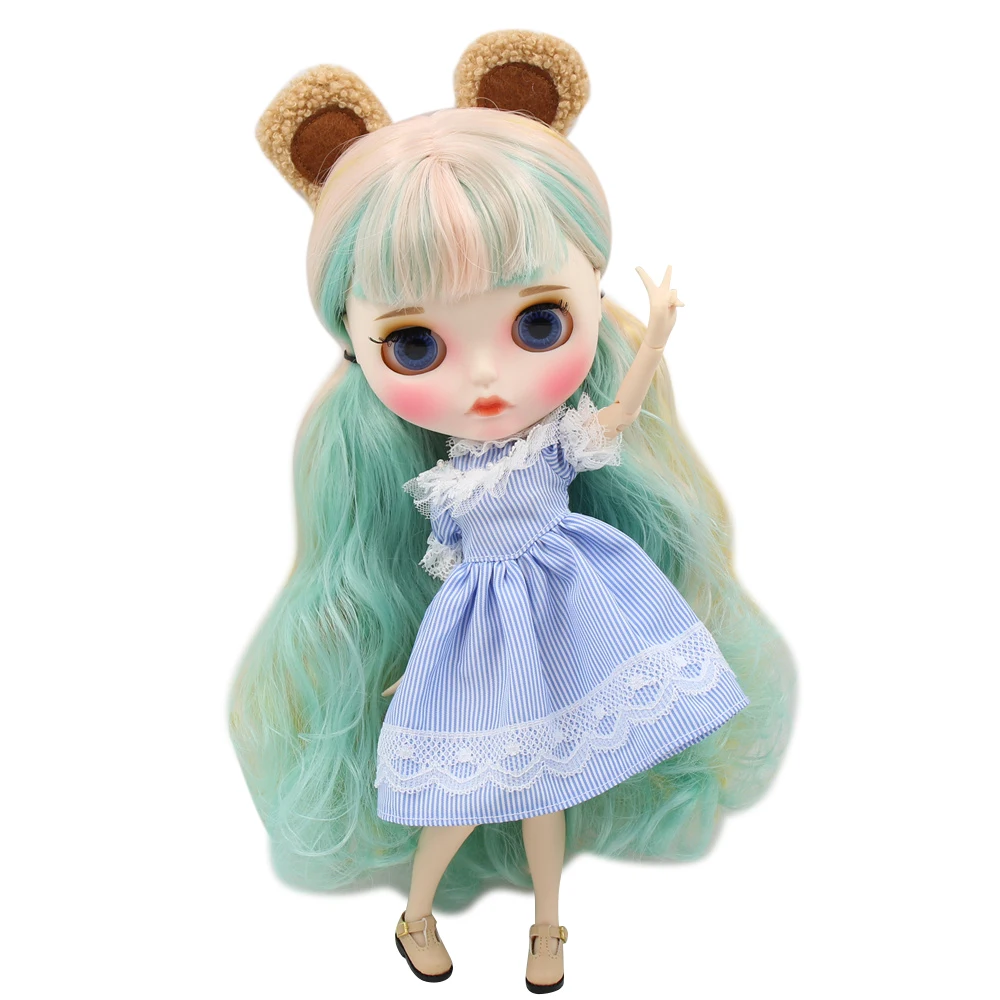 Ледяной DBS Blyth кукольные нет. BL4006/1200/2352 мятный микс желтого и розового цвета волос
