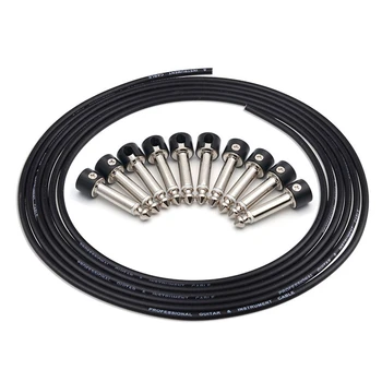 

SEWS-10 Solderless Connections Design Guitar Cable DIY Guitar Pedal Patch Cable Kit Black Cap Plug 3 Meters Cable