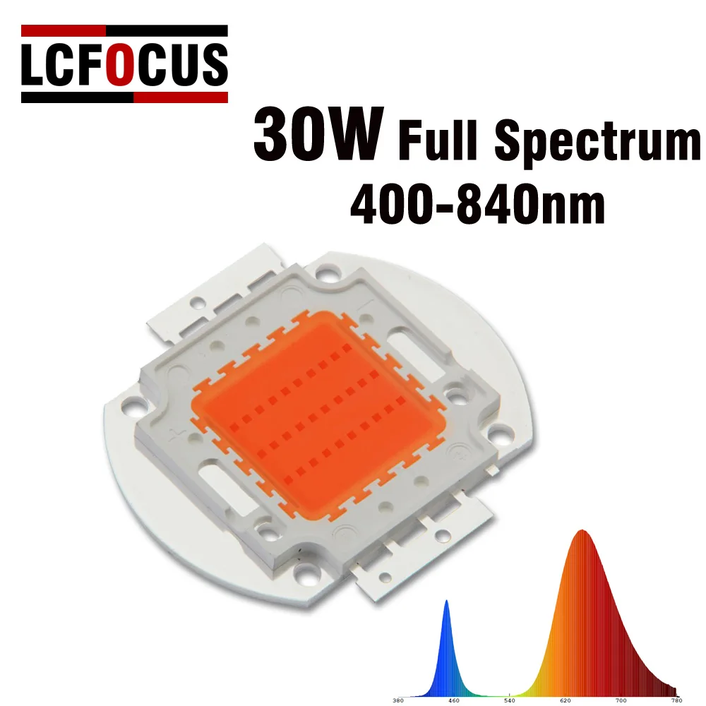 30 Вт полный спектр 400-840nm высокое Мощность светодиодный чип DIY 60 90 150 светать