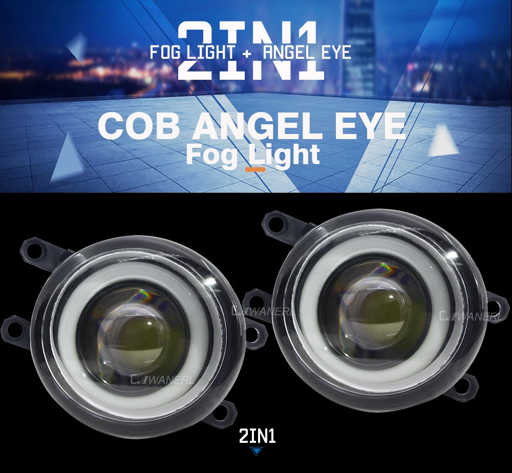 Cawanerl для Toyota RAV4 2006-2012 Автомобильный светодиодный противотуманный фонарь Angel Eye дневного света DRL Белый 30 Вт 3000лм белый 12 В 2 шт