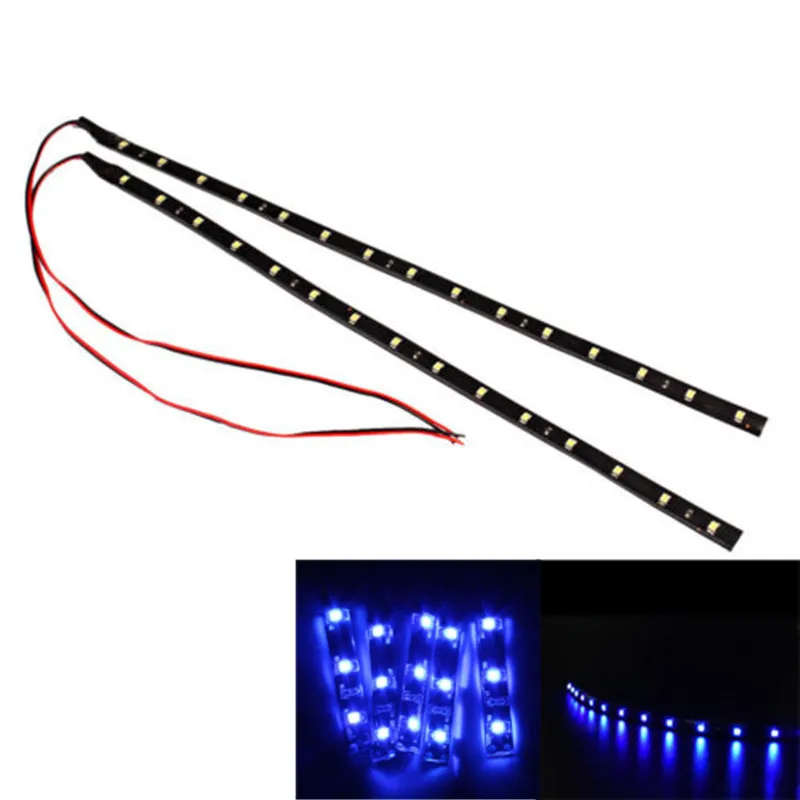 DOXINGYE 2 шт. 30 см 12 В 15 светодиодов Автомобиль Мотоцикл Гибкая полоса света 3528 SMD