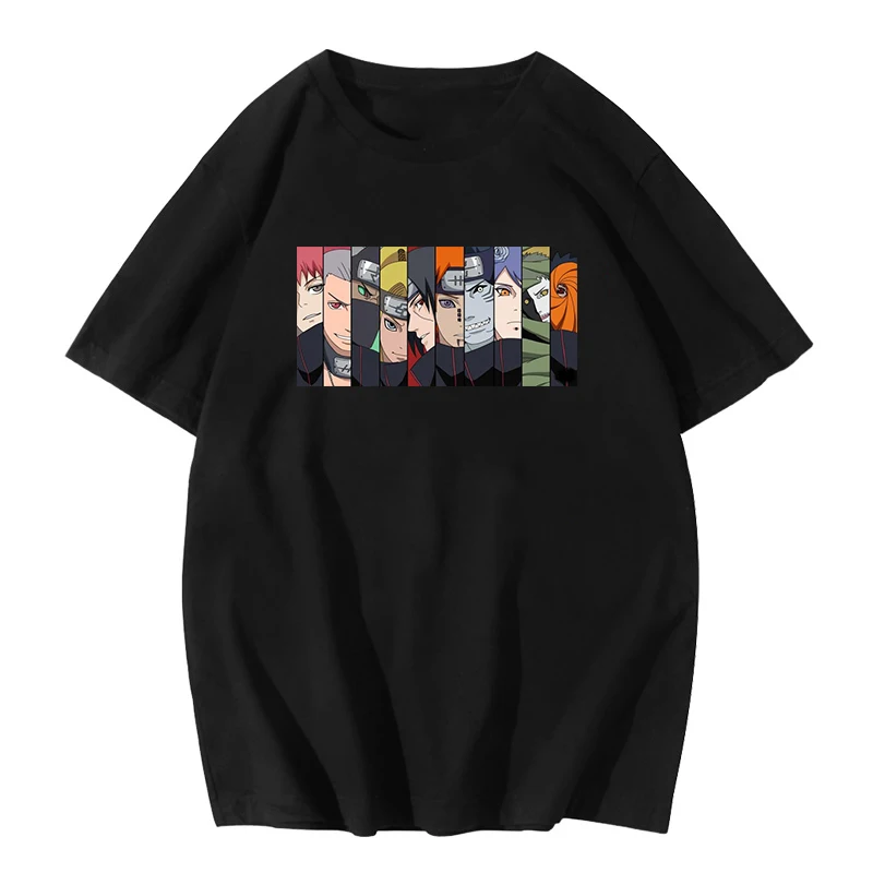 Харадзюку панк мультфильм японский Наруто печатных с коротким рукавом женские повседневные Большие размеры свободные парные Забавные топы винтажные футболки - Цвет: 01