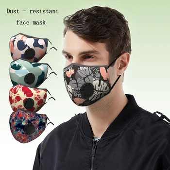 

Unisex Face Mask Cotton Earloop Mouth Face Mask Dust-proof Comfortable Anti-fog Face Mask with Breathing Valve