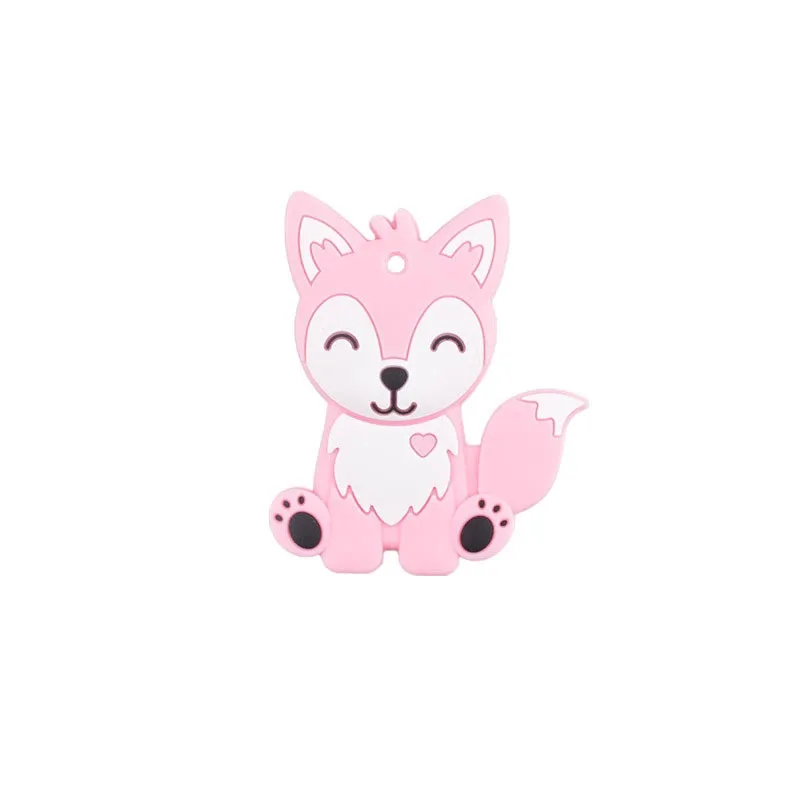 Silicone teether 1 1 шт. Детские Прорезыватели из пищевого силикона в форме лисы, цепочка для пустышки 3C сертификация, Детские Прорезыватели, игрушки для новорожденных, подарок - Цвет: Silicone teether 1