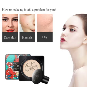 

Mushroom Air Cushion BB Cream Moisturizing Cover Blemishes Even Skin Tone Bb Cream Face Makeup Natural BB Cream n