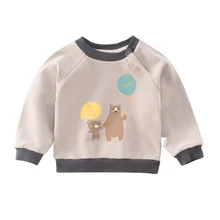 Милые осенние толстовки для маленьких мальчиков и девочек с принтом из мультфильмов, Повседневная Блузка для малышей, верхняя одежда с длинными рукавами