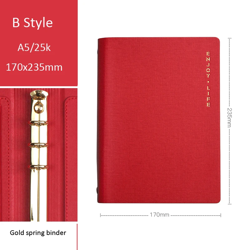 Exquisite Business Style Office Notebook High Grade Spring Binder Diary Book-No Pen,  A5 / A6 Size, TPN060