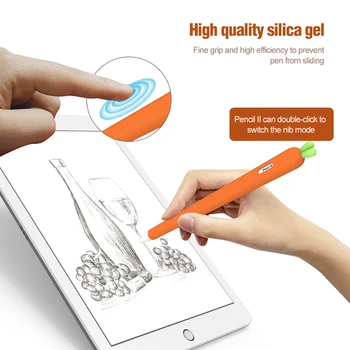 

Soft carrot Silicone For Apple Pencil 1 Case Compatible For iPad Tablet Touch Pen Stylus Protective Sleeve Cover coque
