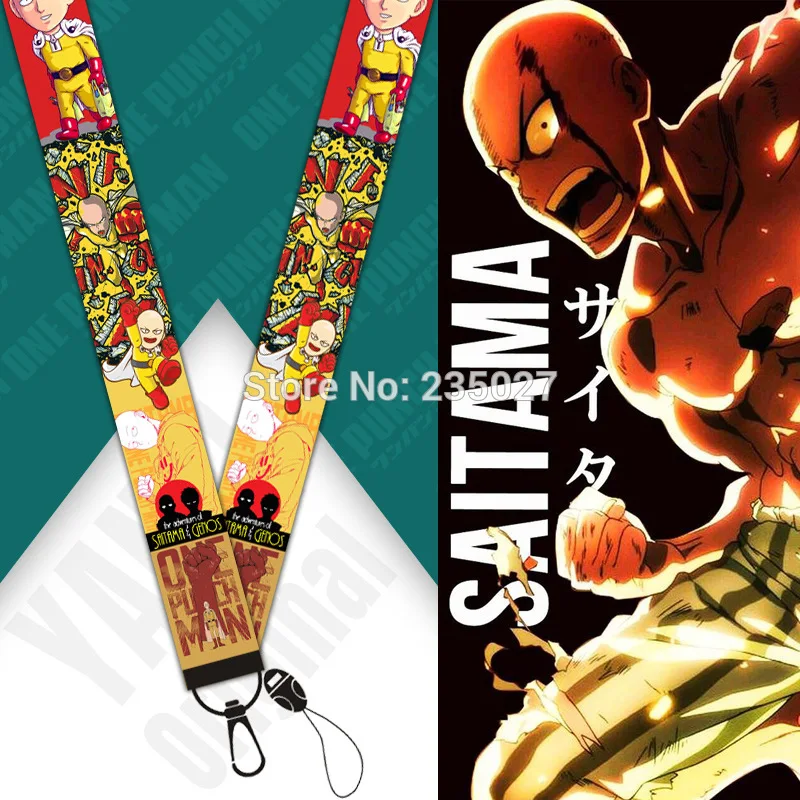 10 Pcs set Anime ONE PUNCH MAN Phone Lanyard Straps Saitama Key Rope 