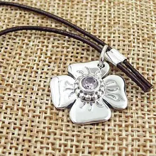 925 пробы серебряный браслет из натуральной кожи с застежкой в виде маргаритки, браслет для открывания браслета, подходит для женщин, украшение из бисера в Европейском стиле, сделай сам, ювелирное изделие