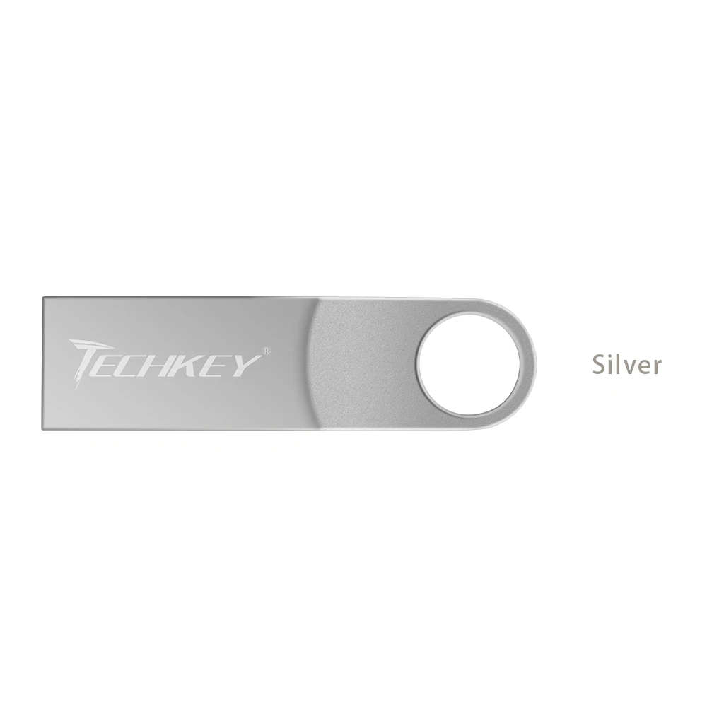 TECHKEY, новинка, usb флеш-накопитель, 64 ГБ, 32 ГБ, 16 ГБ, 8 ГБ, 4 Гб, флеш-накопитель, флешка, флешка, водонепроницаемый, серебристый, u диск, memoria cel, usb stick, подарок - Цвет: silver