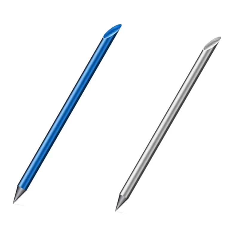 

2 Pcs Blue/Silver Novelty Cool Undead Full Metal Fountain Pen Luxury Eternal Pen Gift Box Inkless Pen Beta Pens Writing Statione