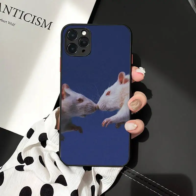 TOPLBPCS Cute Mouse Rat Art Phone Case for iPhone 11 12 13 mini pro XS MAX 8 7 6 6S Plus X 5S SE 2020 XR case cool iphone 11 Pro Max cases