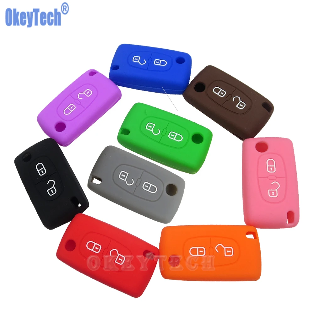 Силиконовый чехол OkeyTech для Citroen C4 C5 C3 C2 C4L Xsara Picasso Peugeot 208 207 308 RCZ 408 407 307 206 с откидной
