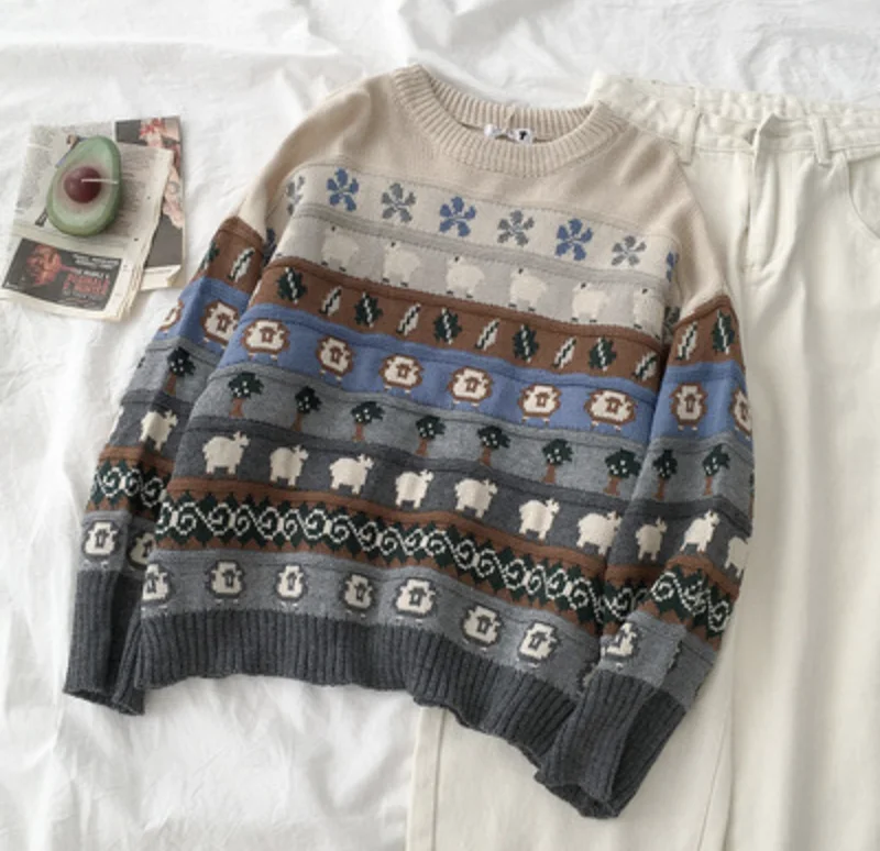 sweater Женский свитер женский пуловер кардиган Этнический узор пуловер Повседневный Топ - Цвет: sweater