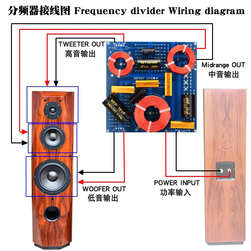 Unidade de Alto-falante Tweeter + Mid + Bass Alto-falantes de Áudio Hifidiy Viver Faça Você Mesmo High-end Hi-fi 3way 3 Freqüência Divisor Crossover Filtros Us-385 - Image 2