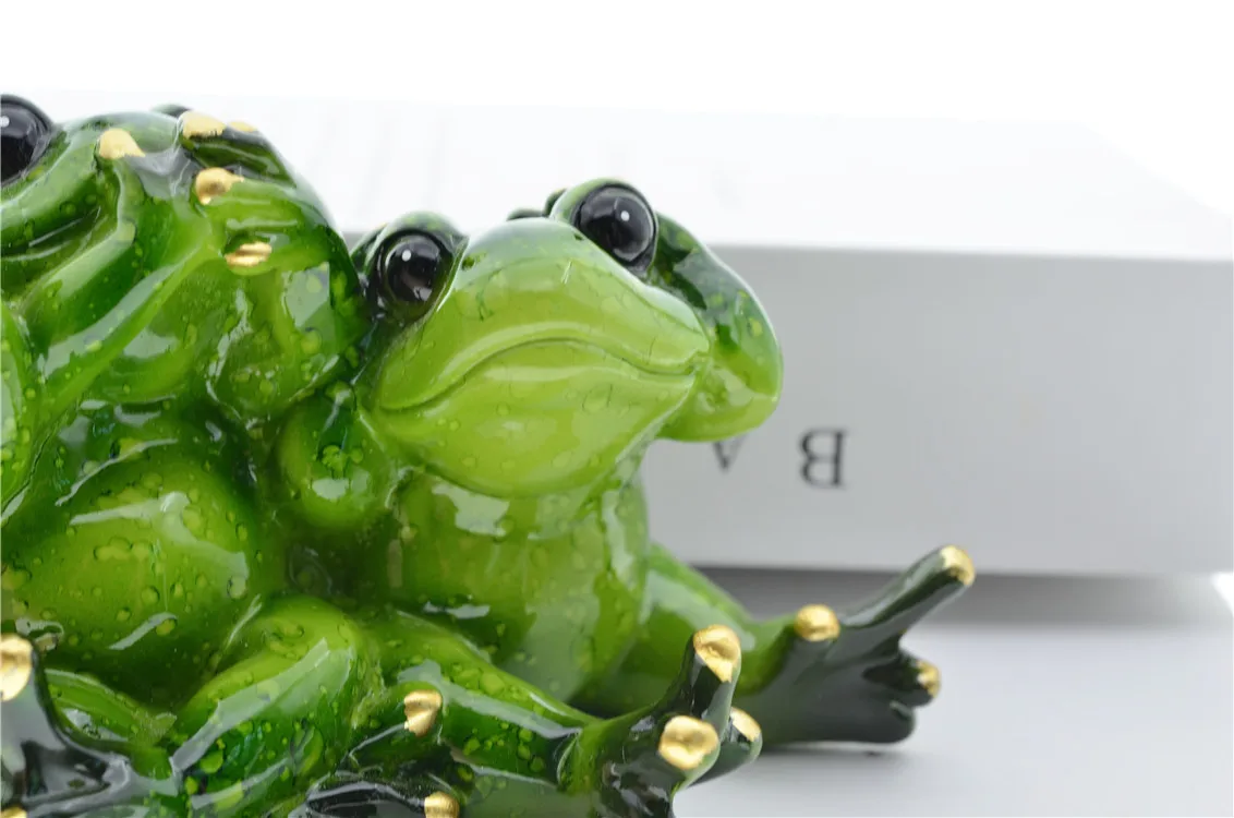 MYBLUE Kawaii Dont Talk Dont Listen Dont Look Frog Figurine Miniature Fairy Garden Nordic Home Room Decoration Accessories