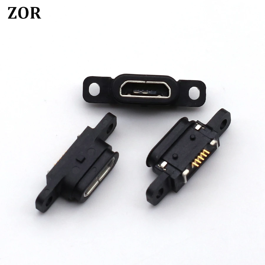

5 шт. Micro USB 5-контактный разъем для зарядки док-порт 5P IP67 Водонепроницаемый женский разъем с отверстием для винта