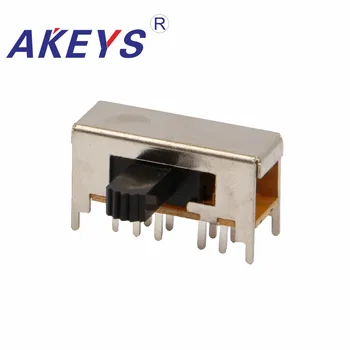 

10PCS SK-24F01 2P4T-G5 Double pole four throw slide switch side insert 10 pin with 4 fixed pin durable hard to burn out