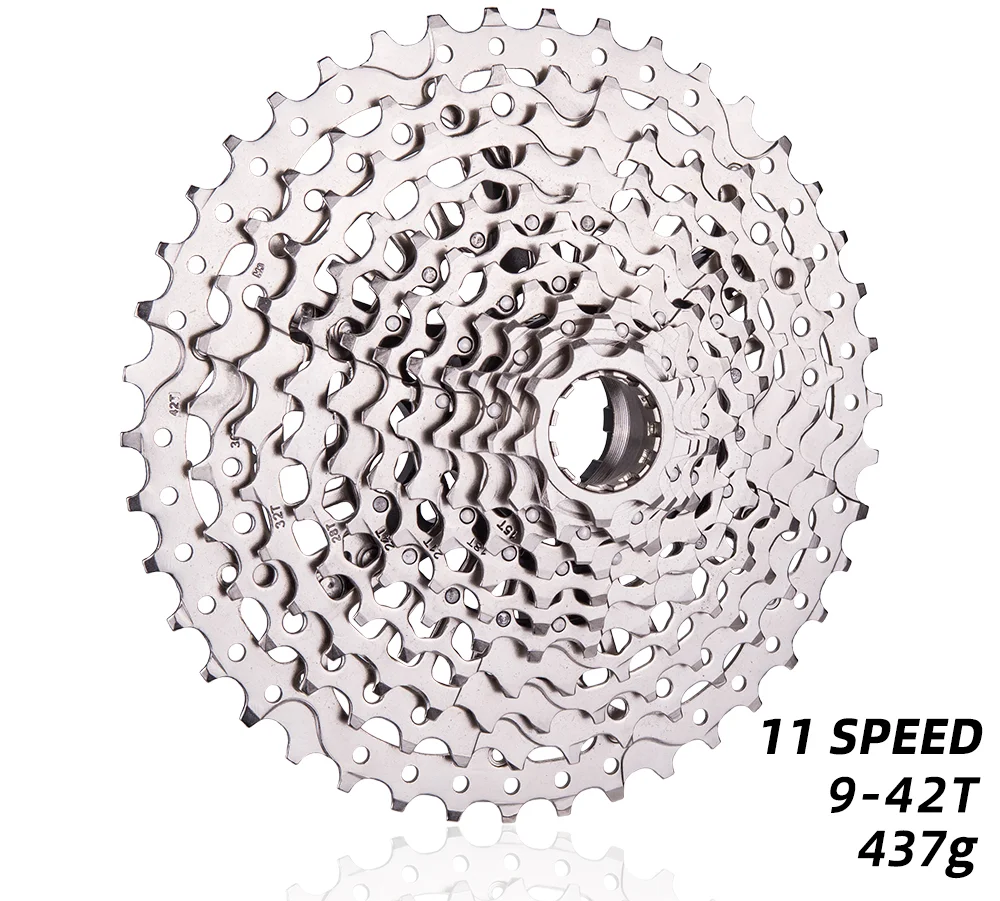 Кассета для велосипеда MTB 9-42T легкая Серебристая стальная кассета 9-42t совместима