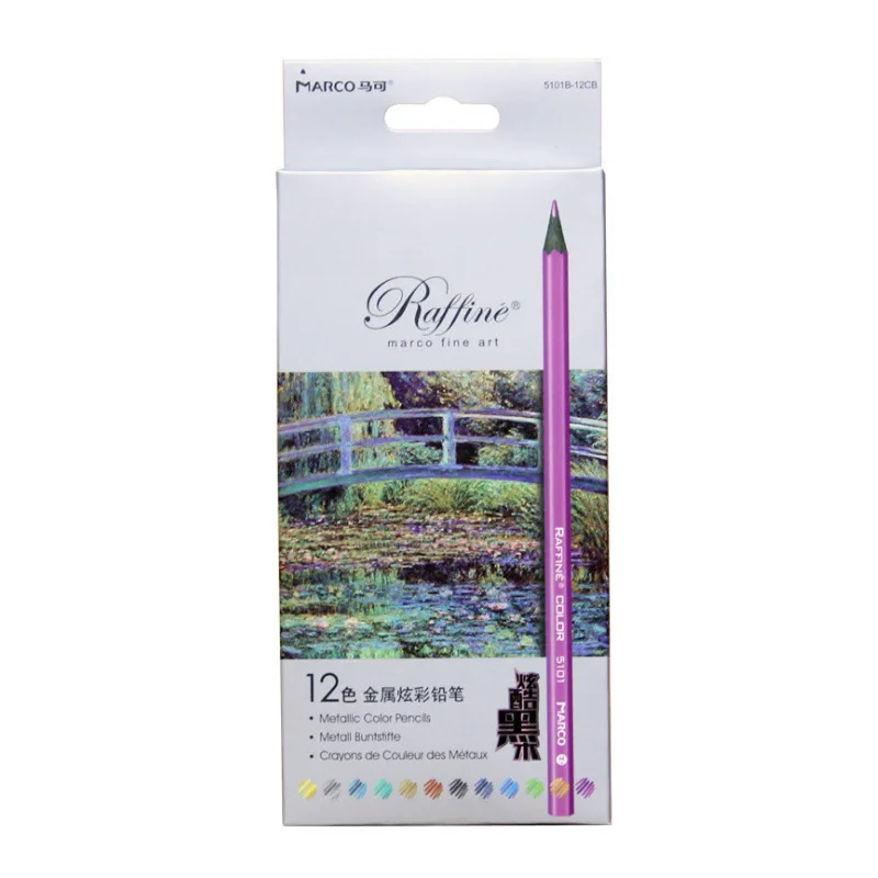 

12 color metal color lead black wood color pencil art design special